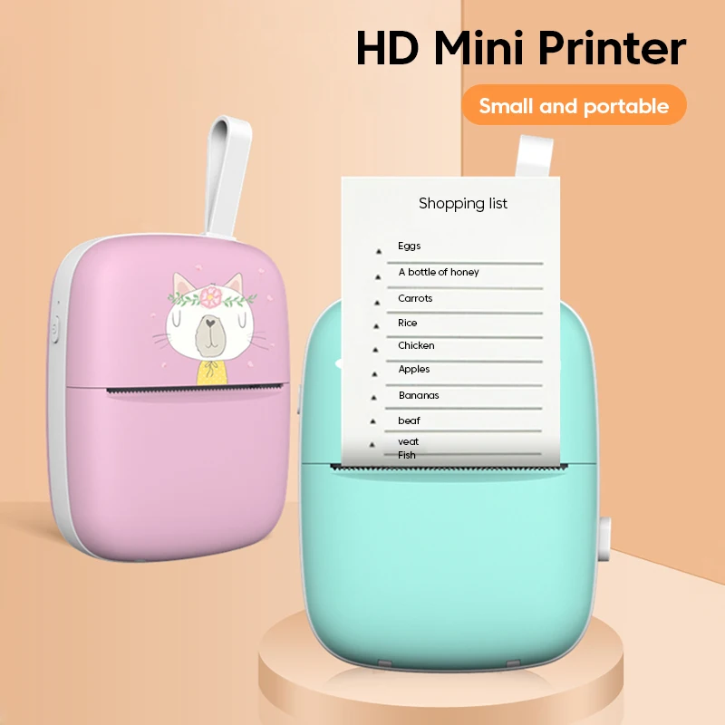 Portable Mini Impresora Printer Wireless Thermal Pocket Printer  Self-adhesive Stickers Paper For Android Ios Impresora Portátil - Printers  - AliExpress