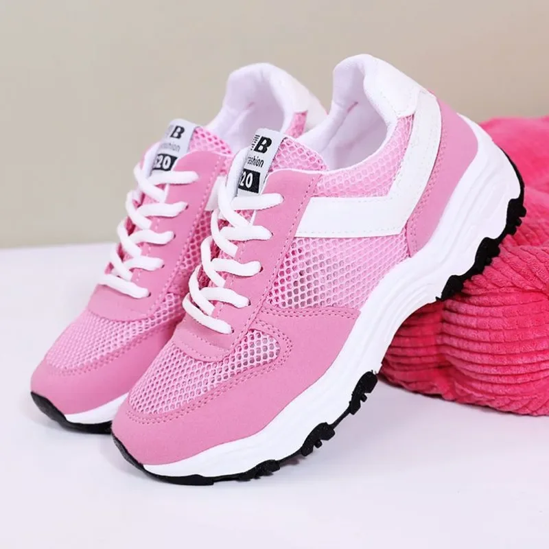 Women Tennis Shoes Breathable Mesh Sports-Shoes Lace Up Ladies Fitness Footwear Summer Outdoor Woman Sneakers Comfortable Gym