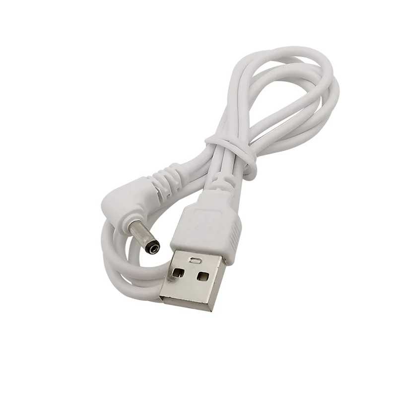 Weißer 5V USB 2.0 Typ A Stecker auf 3,5x1,35mm Stecker Winkel DC Stromkabel Anschluss USB auf DC Strom Ladekabel Ladekabel