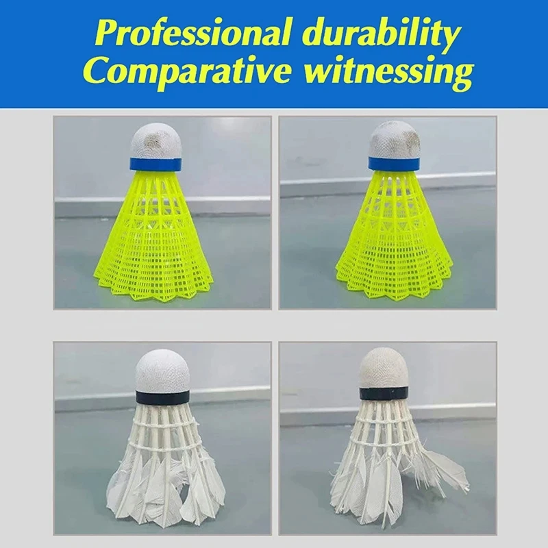 1PCS Indoor And Outdoor Sports Badminton Ball Plastic Badminton Ball Durable Yellow White Student Nylon Durable