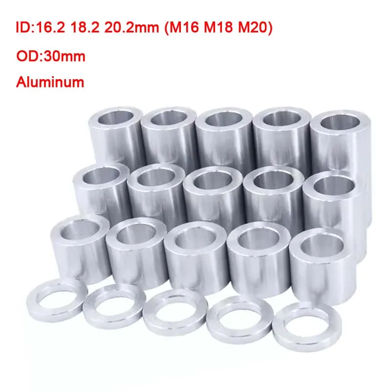 Alluminio Leggero Set Di Distanziatori In Alluminio - Diametro Esterno 28mm, Per Viti Metriche M10, M12, M14, M16, M18 Boccole Rotonde Diametro 28mm - Foto 11