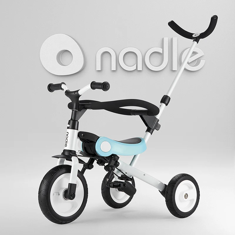 Nadle Children's Tricycle Foldable Bicycle Ride Slide 3 in 1 2-3-6 Years old. Baby Balance Bike Trolley