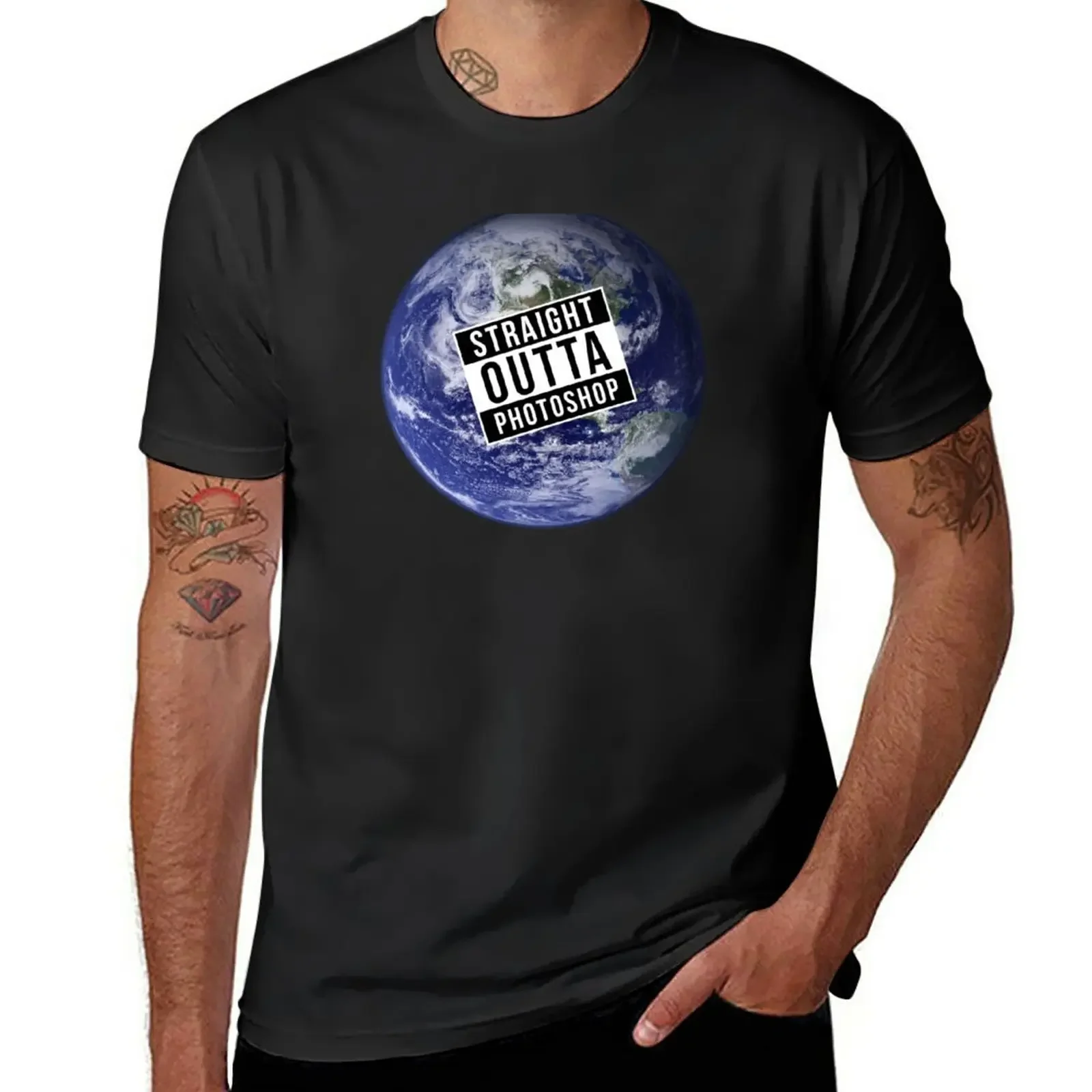 

Straight Outta Photoshop Earth T-Shirt new edition quick drying fitted t shirts for men