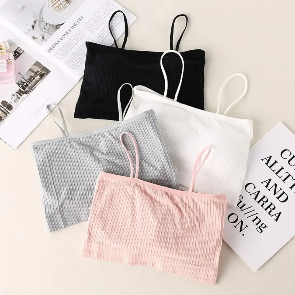 Description Picture 4 of item2024 Fashion Slim Women Tank Top Fashion Korean Version Polyester Fiber Tube Top Underwear Breathable Bra Tank Top