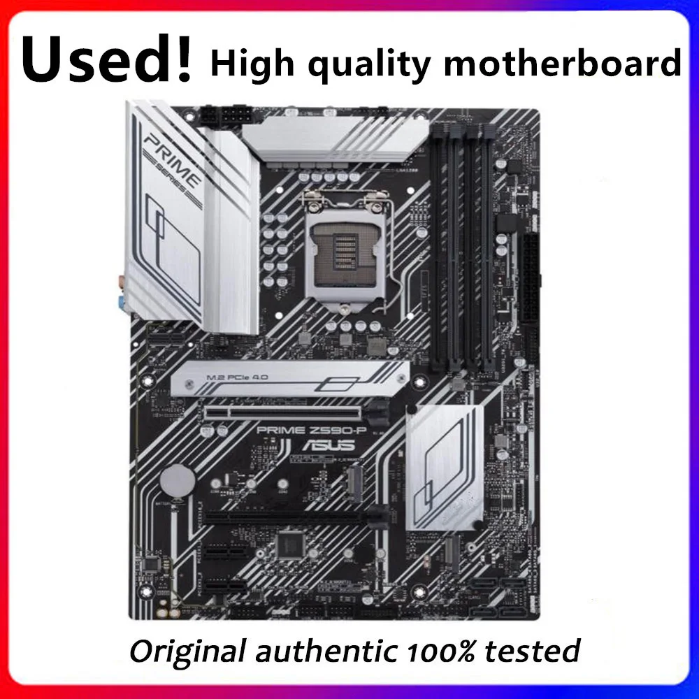 Utilizzato Z590P Per Asus Prime Z590-P Originale Desktop Z590 Ddr4 Pci-E4.0 Scheda Madre Lga 1200 Supporto I9 11900K 10Th 11Th