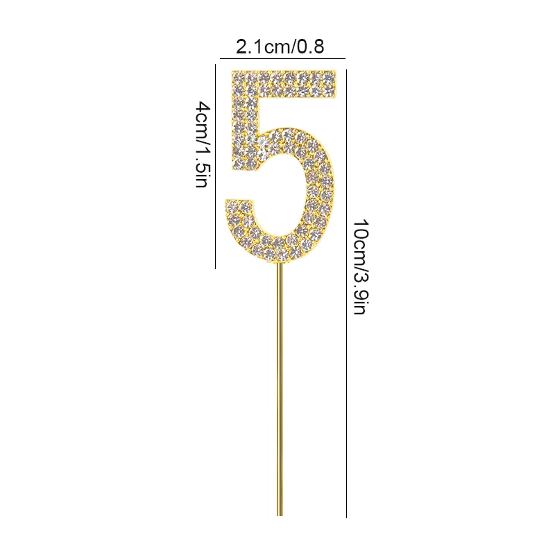 Gold and Silver Glitter Number Cake Toppers - Elegant Birthday and Celebration Decor