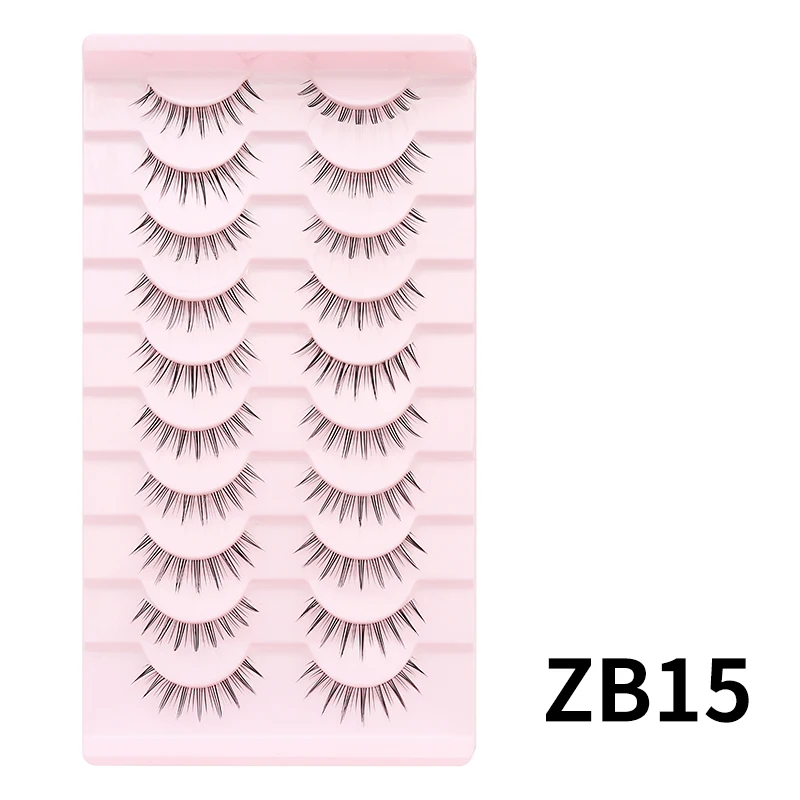 Dramatic Cat Eye Winged False Eyelashes - 10 Pairs with Clear Band