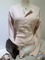 Pink Twist Cotton Long Sleeve Knitted Cardigan Women Simple Button Casual Preppy Style Jumper Sweet Cute Simple Sweater Top New - Image 5