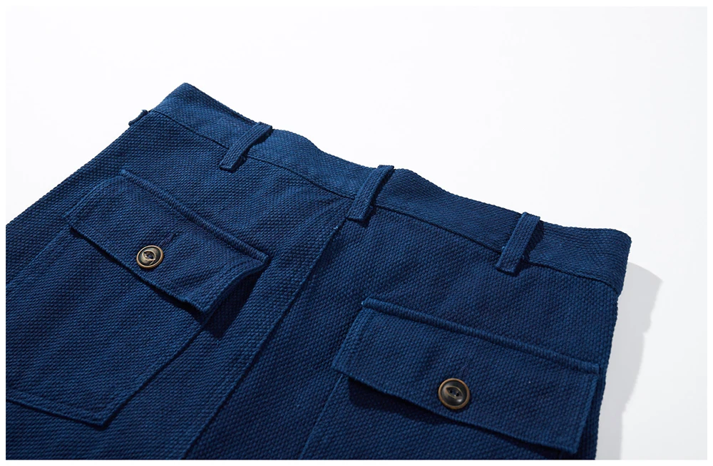 Vintage Amekaji Indigo Müdigkeit Hosen Männer Blau Gefärbt Zipper Multi-tasche OG107 Cargo Hosen Frühling Herbst Gerade Casual Hosen – Detail 17