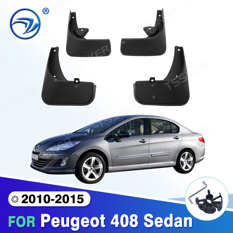 

For Peugeot 408 Sedan Mudflaps Splash Guards Mud Flap 2010-2015 Mudguard Fender 2011 2012 2013 2014 Front Rear Car Mud Flaps
