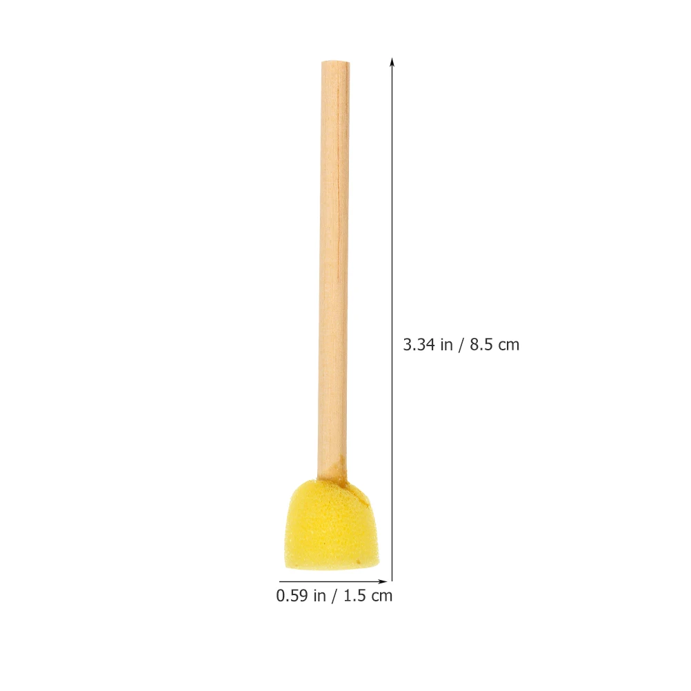 10/20pcs Round Sponges Brush Set Stencil Sponge Brushes DIY Painting Sponges Children Drawing Craft Brushes with Wood Handle 6