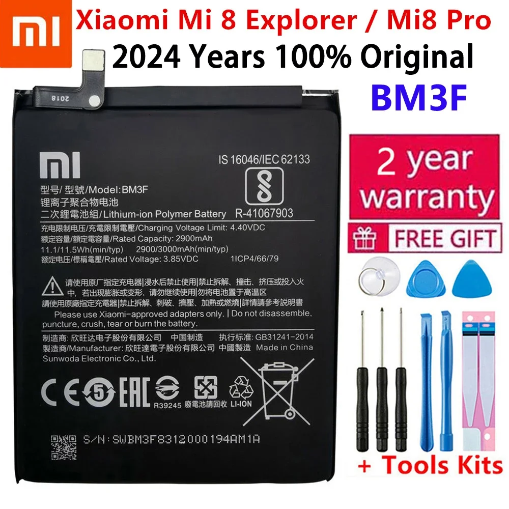 

Xiao mi 100% Orginal BM3F 3000mAh battery For Xiaomi 8 Mi 8 Explorer/Mi8 Pro BM3F Phone Replacement Batteries Fast Shipping