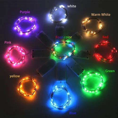 10 pcs LED 요정 문자열 조명 배터리 운영 LED 구리 와이어 문자열 조명 야외 방수 병 빛 침실 장식 3