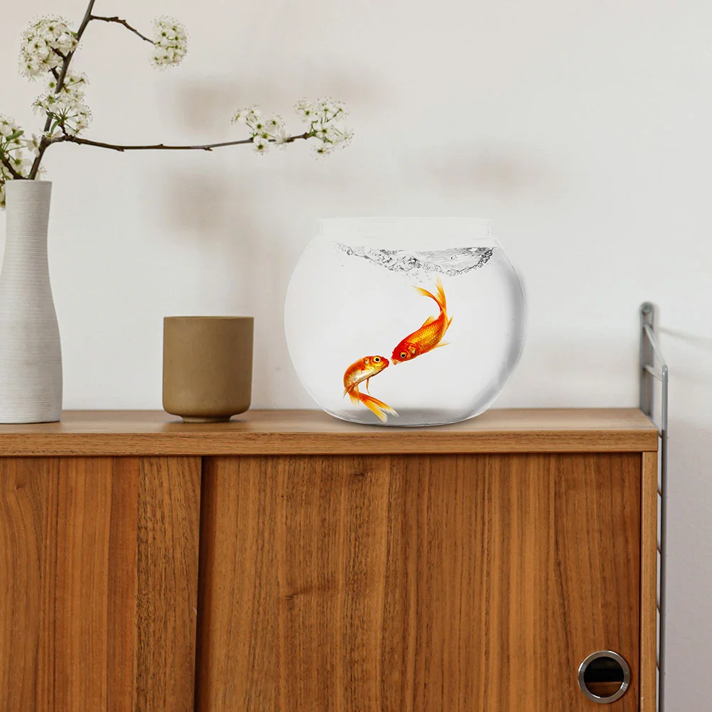 

Tank Bowl Vase Plastic Betta Round Terrarium Planter Bubble Hydroponic Aquarium Globe Bowls Clear Goldfish Pot Desk Tabletop