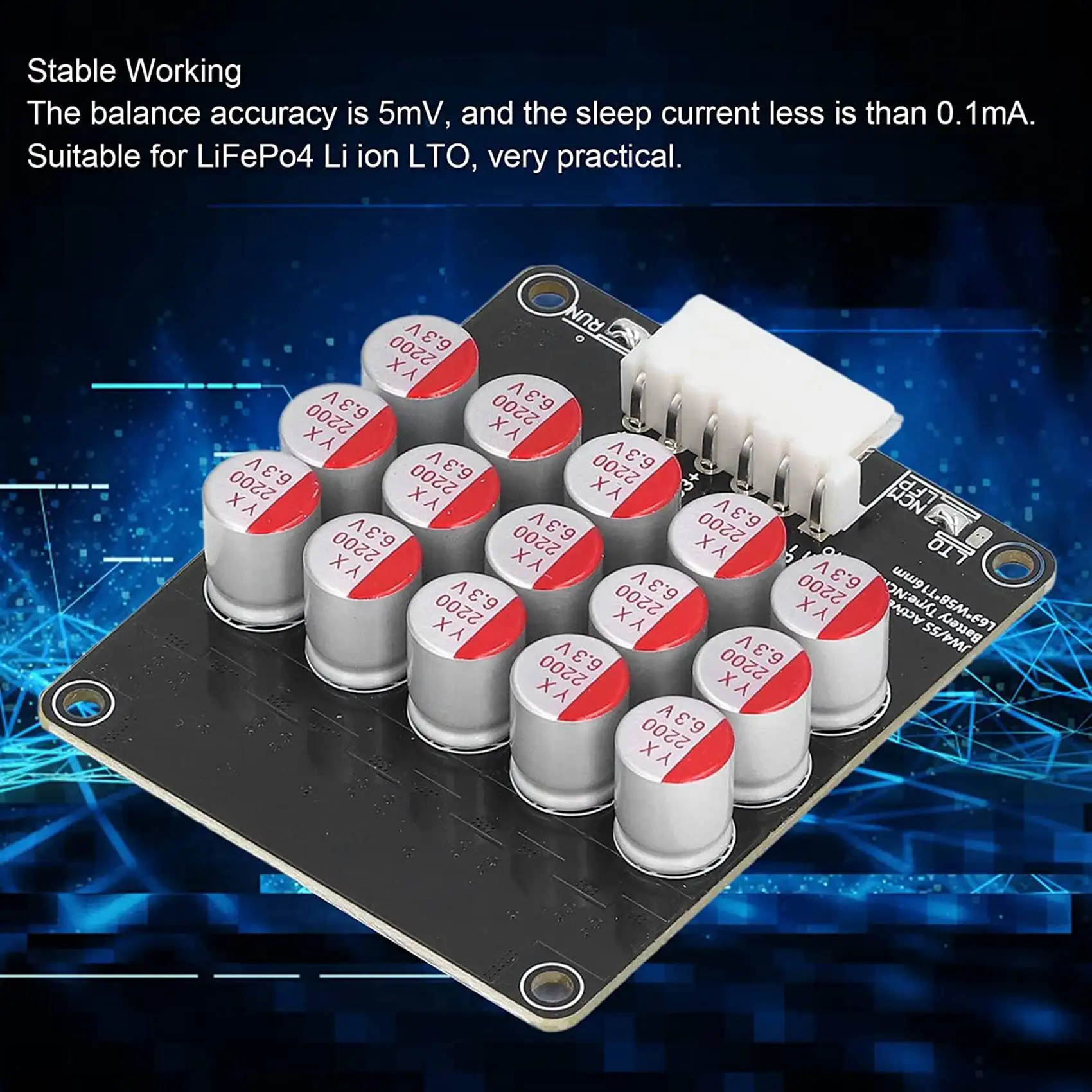 5S Active Equalizer Balancer Lifepo4 / Lipo/ LTO Battery Energy Equalization Capacitor BMS Board