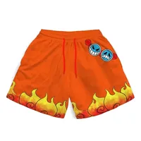 Japanese Anime Pattern Shorts Men's Fitness Quick-drying Running Sports Shorts Summer 3D Printing Casual Beach Sports Pants 1