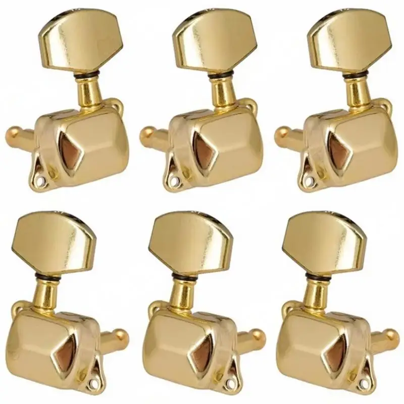 6-Piece Semi-Closed Guitar Tuning Peg Set for Electric and Acoustic Guitars