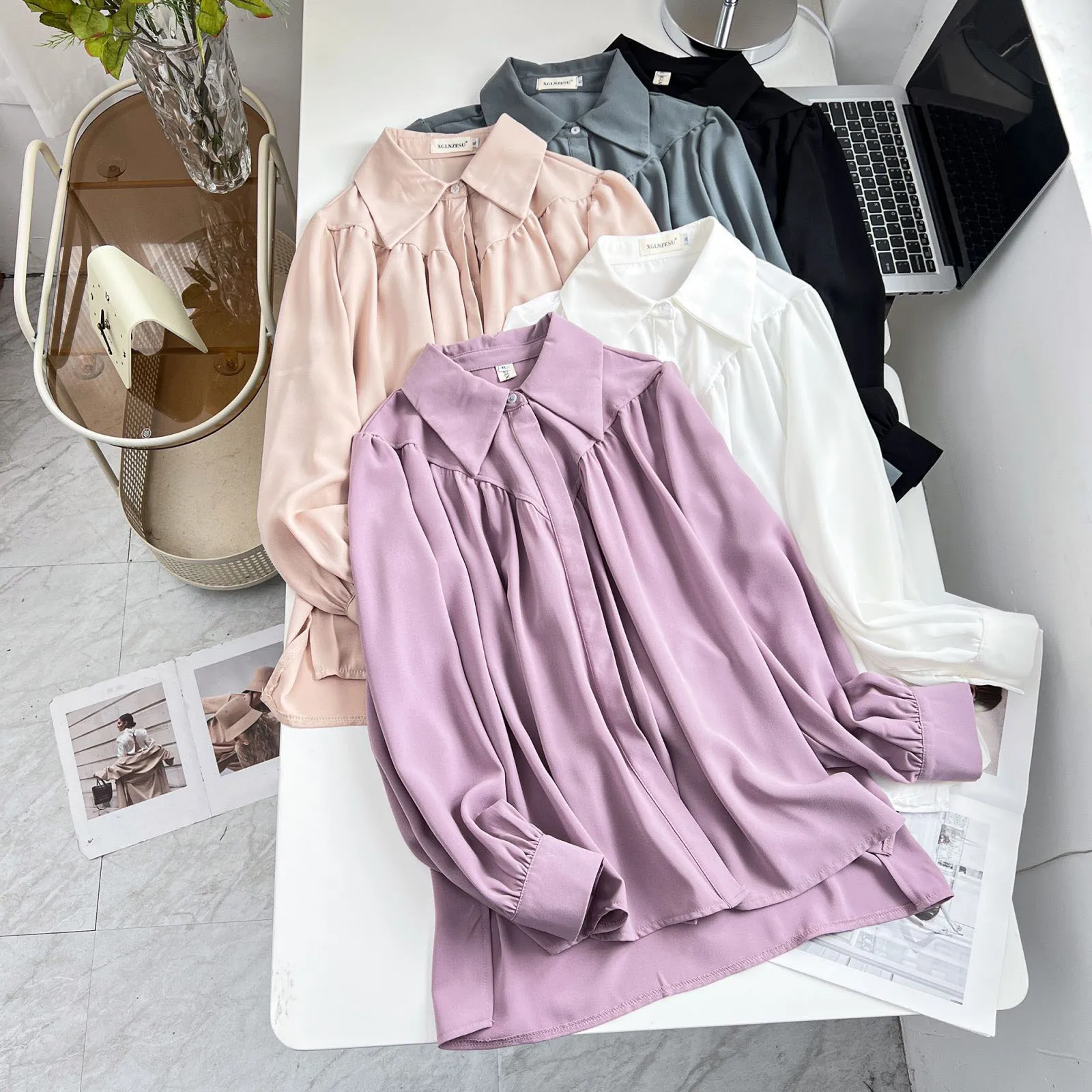 قميص نسائي بياقة بيتر بان