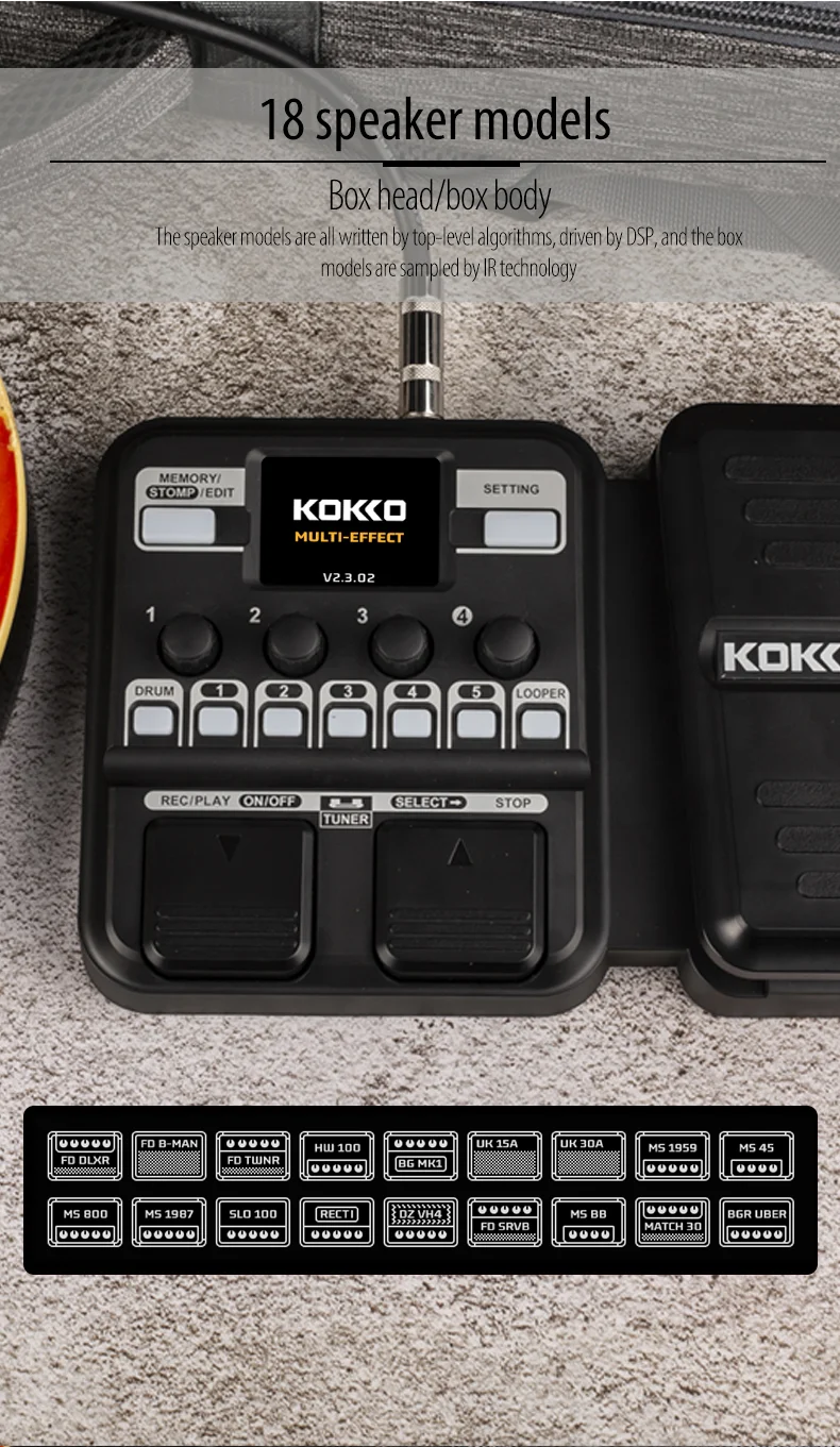 KOKKO KMF-1 Guitar Effect 18 amp models IR 512 dot sampling