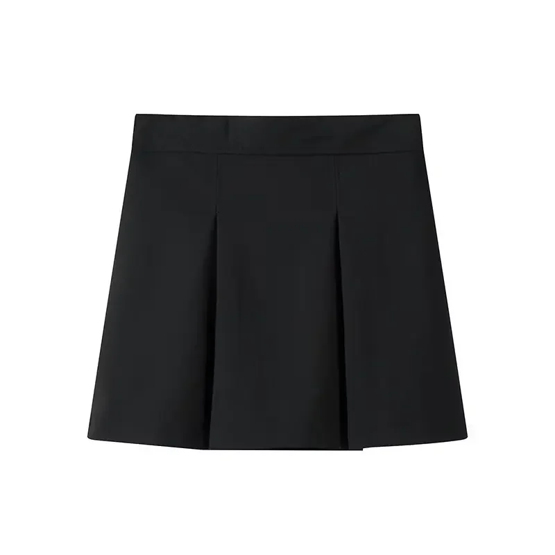 

CO Women's 2023 Chic Fashion Explosions Joker Pleated Mini Skirt Retro High Waist Zipper Female Overskirt Mujer