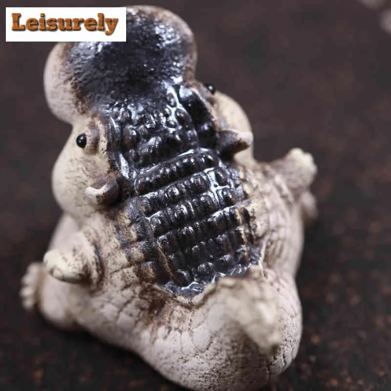 Yixing Zisha Crocodile Financial Big Marco Tea Pet Traditional Flowerpot Landscaping Tea Figurine Play Toys Tea Statue Ornaments