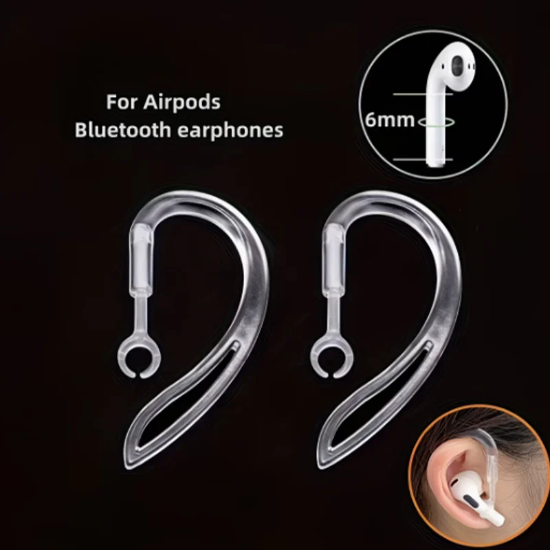 Transparent Anti-Slip Silicone Ear Hooks for Secure Sports and Outdoor Use
