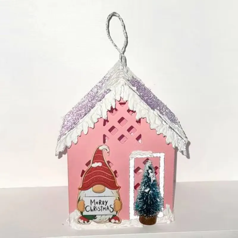 Matrice De Découpe Noël - Boîte à Bonbons 3D En Acier Carbone - Pour Scrapbooking, DIY Cadeaux - 12x12cm