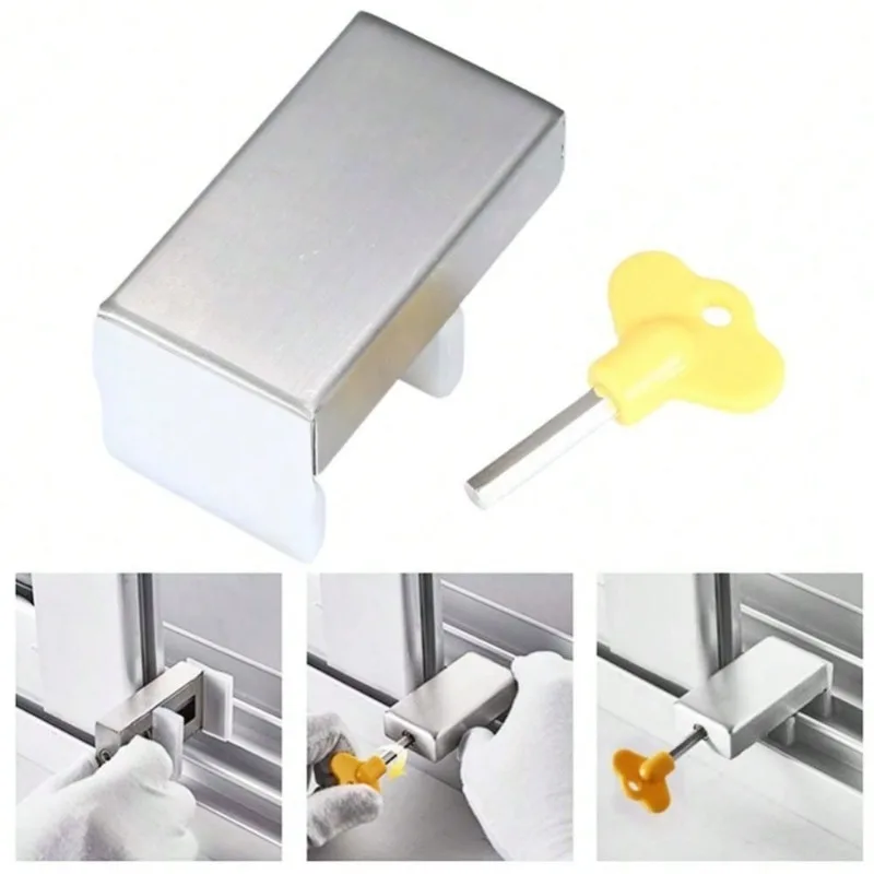 Adjustable Security Lock for Sliding Doors Windows and Cabinets Safety Device with Anti-Theft Protection Durable for Home Use