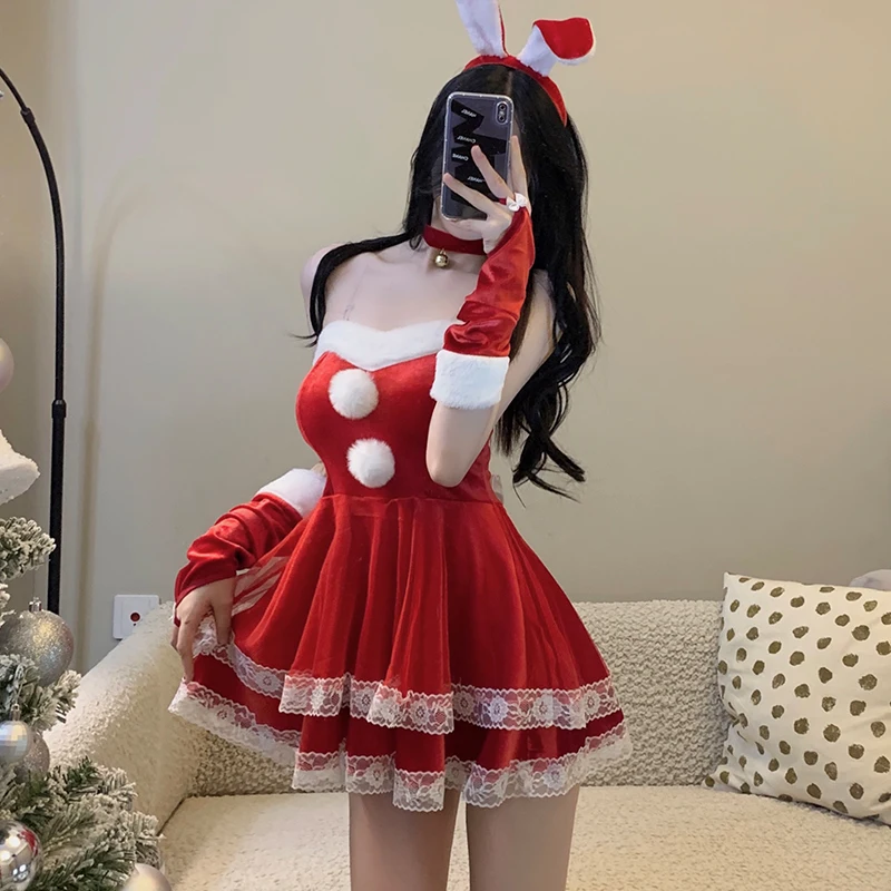 Sexy Rabbit Girl Underwear Uniform Temptation Passion Lingerie Women Nighty Fairy Bunny Christmas Cosplay Costumes Lolita Dress