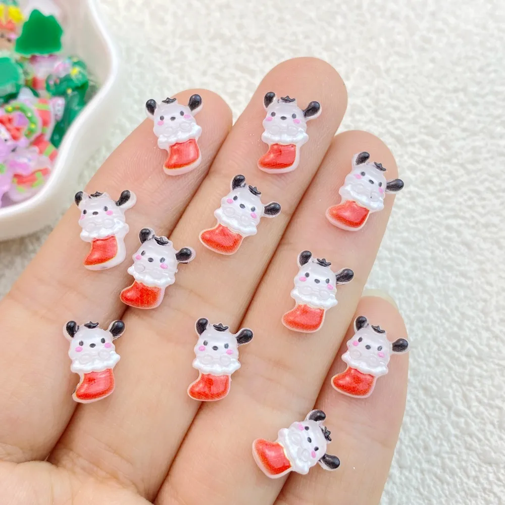 Cute Resin Mini Cartoon Animal Christmas Series Flat Back Manicure Parts Embellishments Hair Bows 50Pcs resin nail art crafts cartoon animals nail art accessories cartoon animal nail art crafts resin embellishments