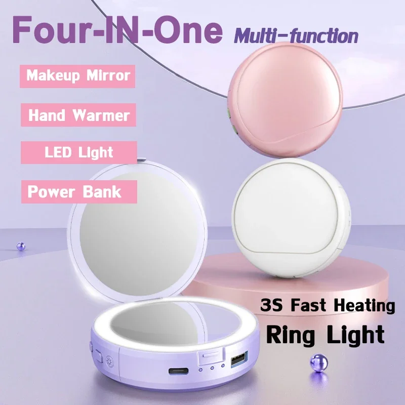 Portable LED Makeup Mirror with Heating and Rechargeable Battery