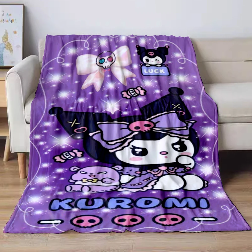 Japanese Sanrio Kuromi Blankets Soft Plush Blanket,Flannel Blankets Throw Break Blanket for Living Room Bedroom Bed Sofa Picnic 6