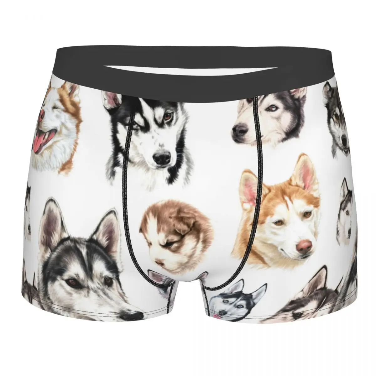 

Humor Boxer Cute Siberian Husky Collage Shorts Panties Men's Underwear Dogs Animal Polyester Underpants for Homme S-XXL