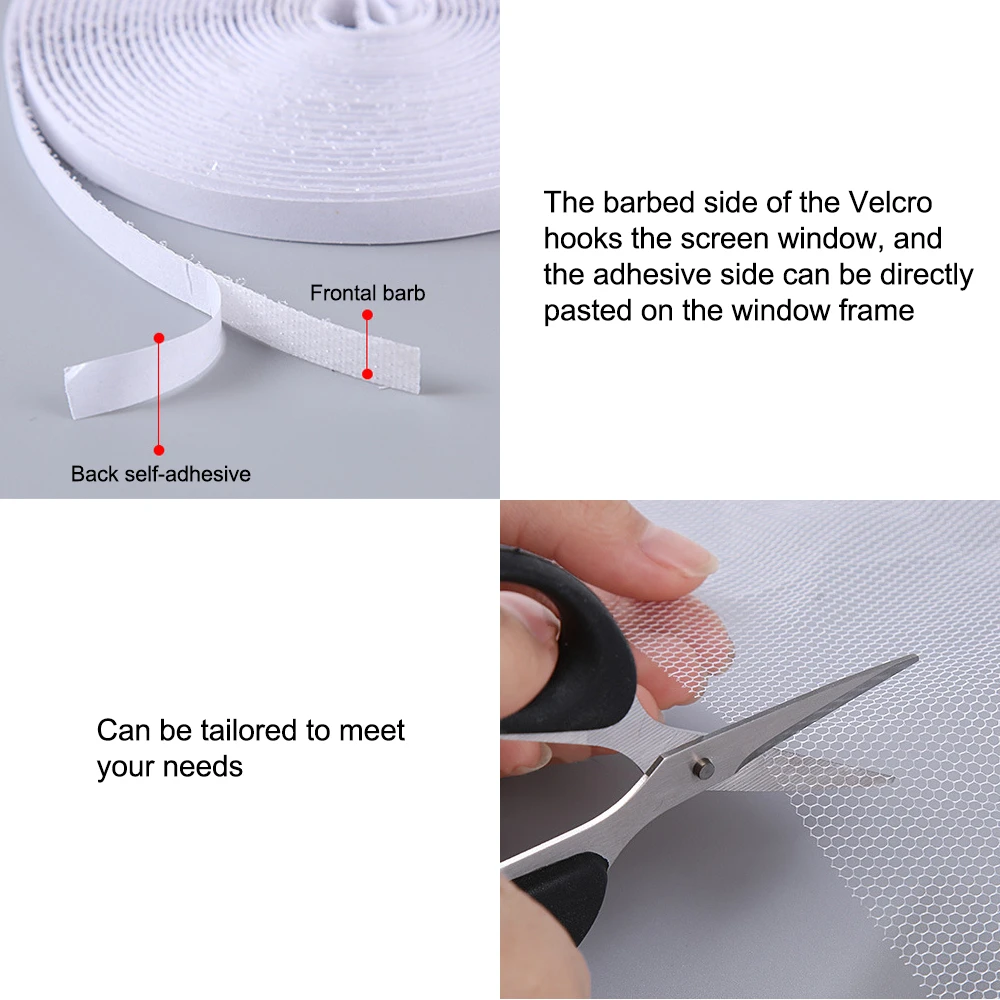 Rete anti-zanzara per finestra autoadesiva fai-da-te in bianco e nero anti-zanzara schermo invisibile semplice con velcro_voghion.com