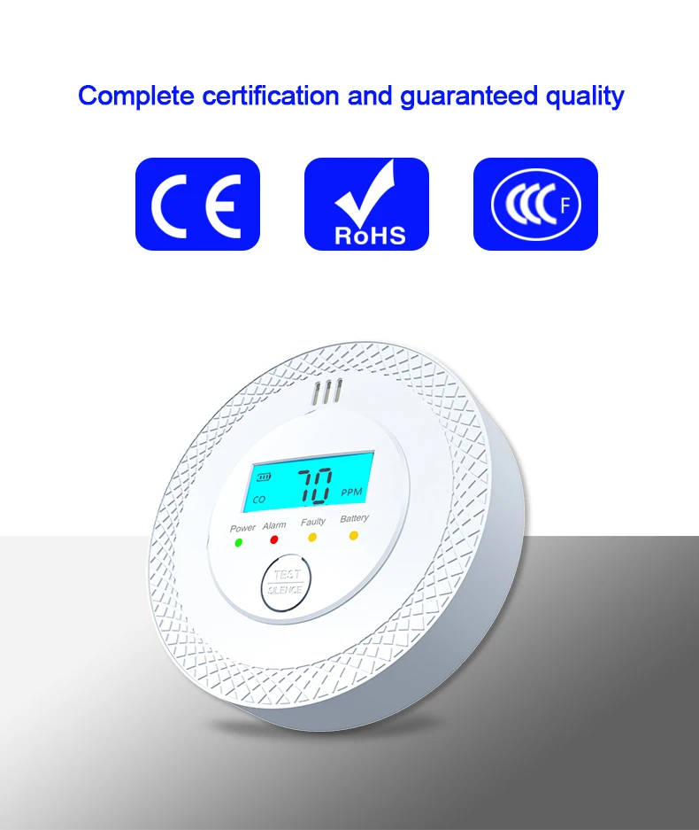 CPVAN Carbon Monoxide Alarm Sensor With Digital Display CO Detector for Home Security Protection CO Alarm