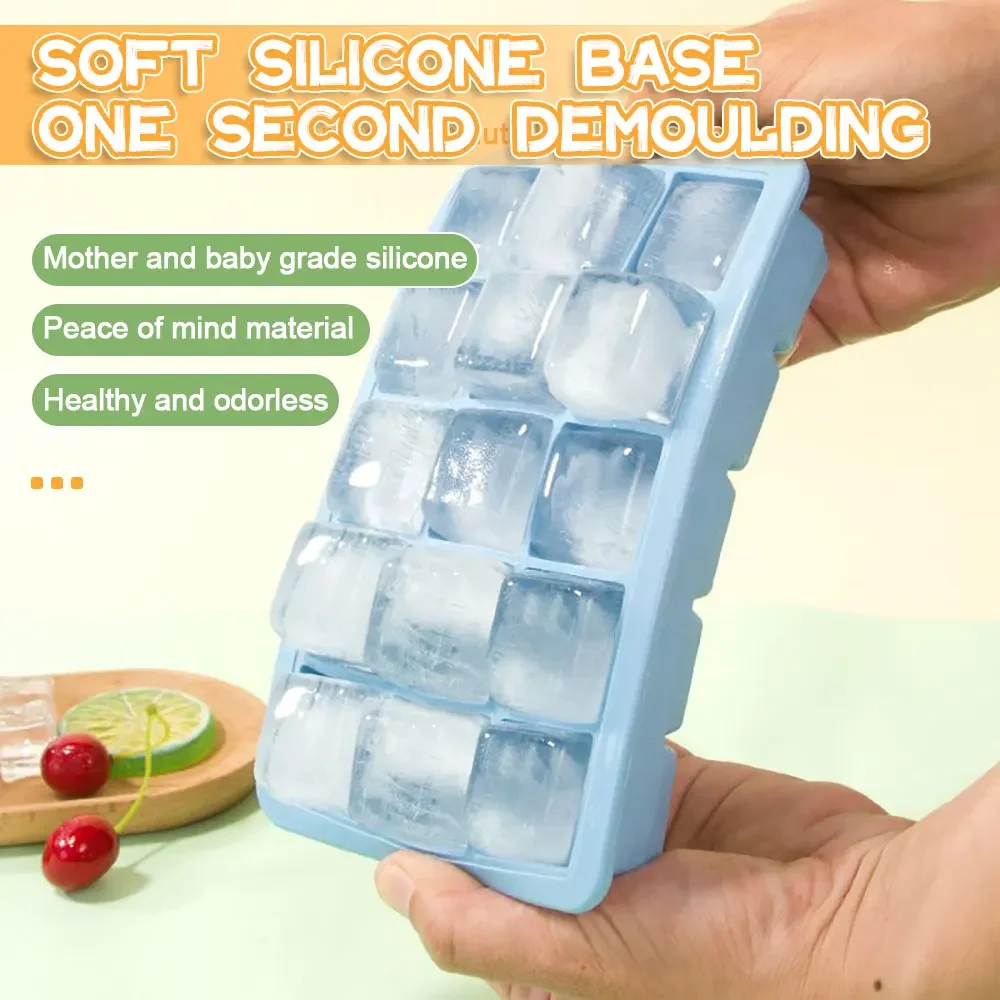 15 griglia grande vassoio di ghiaccio stampo gigante Jumbo grande commestibile Silicone cubo di ghiaccio stampo quadrato fai da te Ice Maker cubo vassoio forniture da cucina