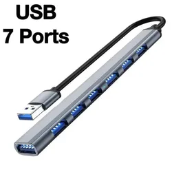 Aluminum 7 - in - 1 USB - C Hub with USB and USB - C Ports (1pcs USB hub)