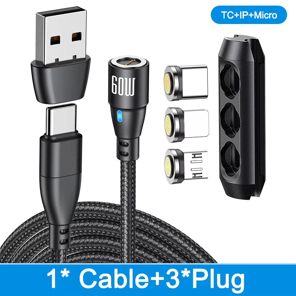 Magnetic Fast Charging USB-C Cable - 60W Power Delivery