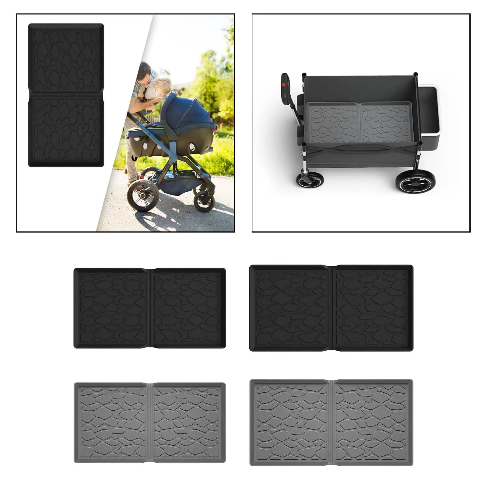 Silicone Stroller Wagon Mat Sturdy Protection Protect from Sand Dirt Foldable for Baby Toddler All Weather Mat Wagon Accessory