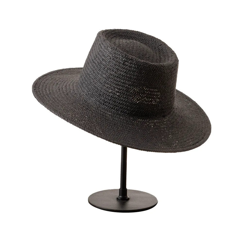 Modische Stroh Top Fedora Hut Sommer Strand Panama Kappe Jazz Hüte für Frauen Männer Sonnenschutz Outdoor Reise Casual Hüte – Detail 7