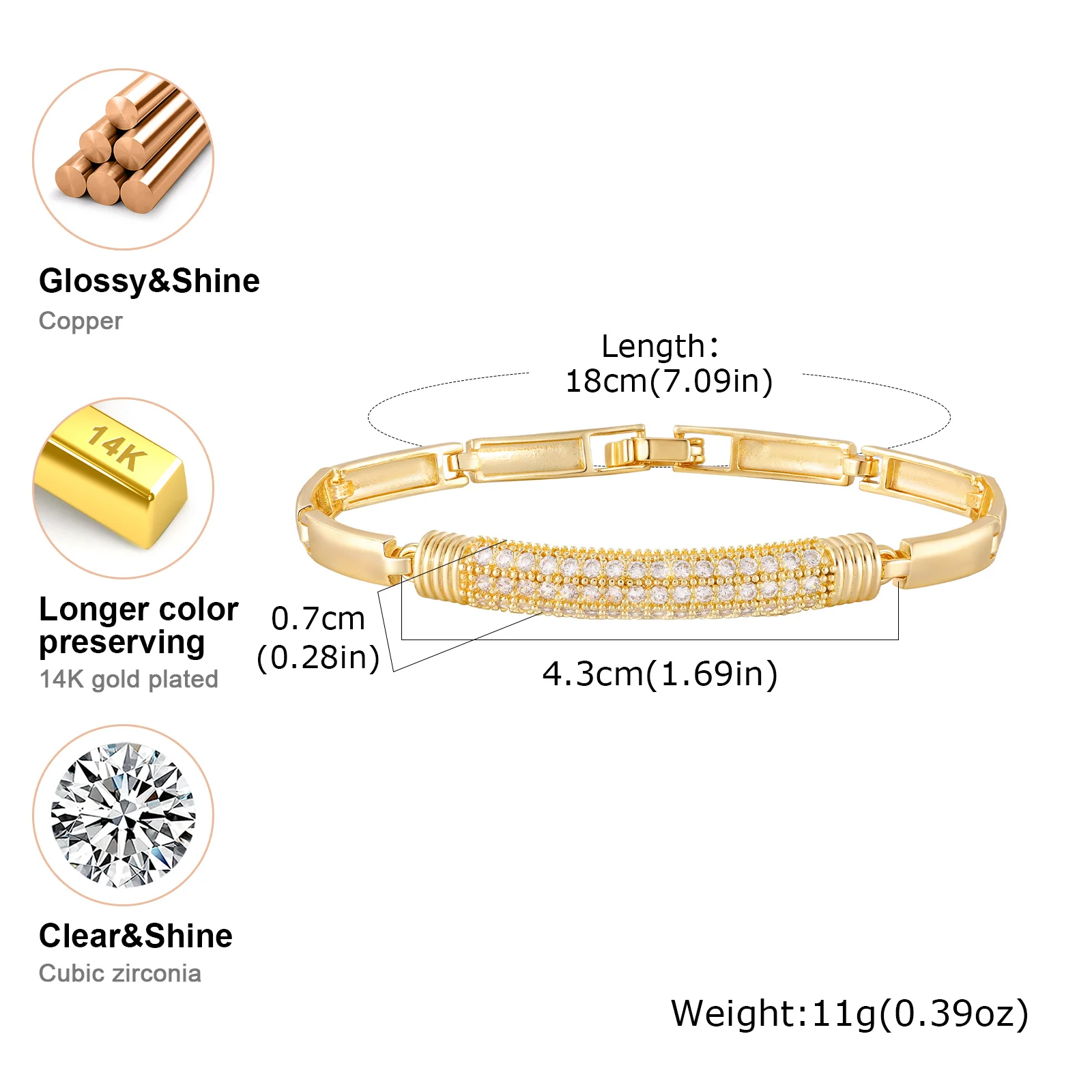  AAA-Kubikzircon-Herz-Charm-Armbänder für Frauen, zierlicher goldfarbener geometrischer Armreif, modischer ästhetischer Schmuck, Hochzeitsfeier – Detail 8