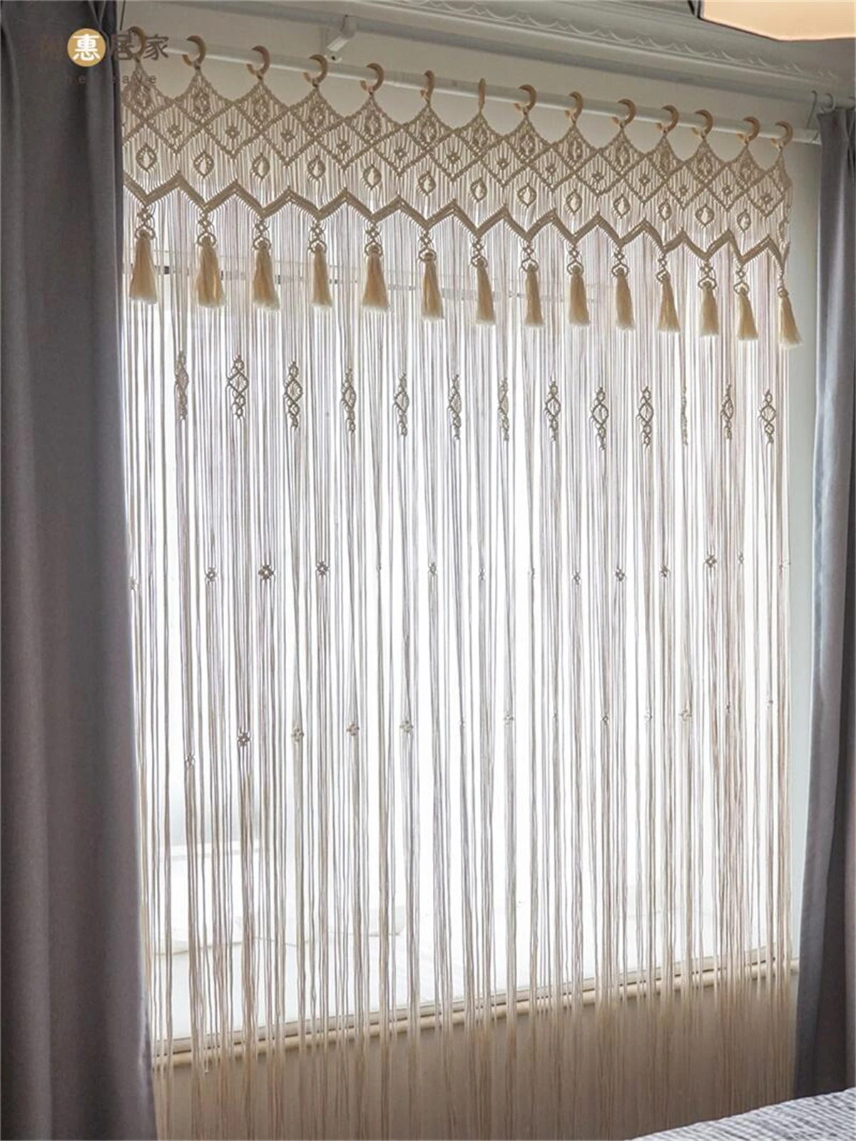 

Macrame Door Curtain Tapestry Bohemia Window Curtains Tapestry Wall Hanging Livingroom Hand-woven Cotton Rope Boho Decoration