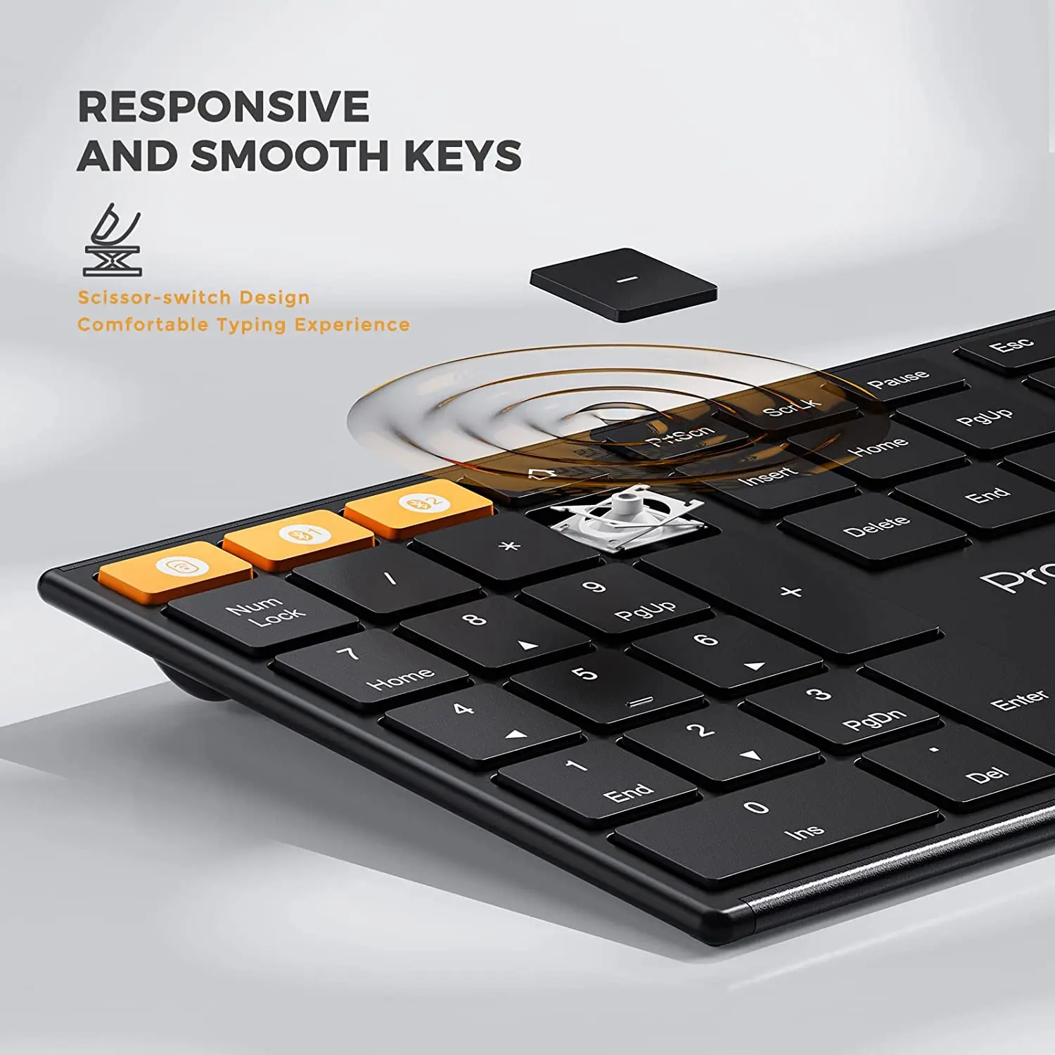Protoarc Xk21 2.4g Teclado Canhoto sem Fio Bluetooth Placa Chave Teclados Recarregáveis Ultrafinos com Três Multi-dispositivos - Imagem 6