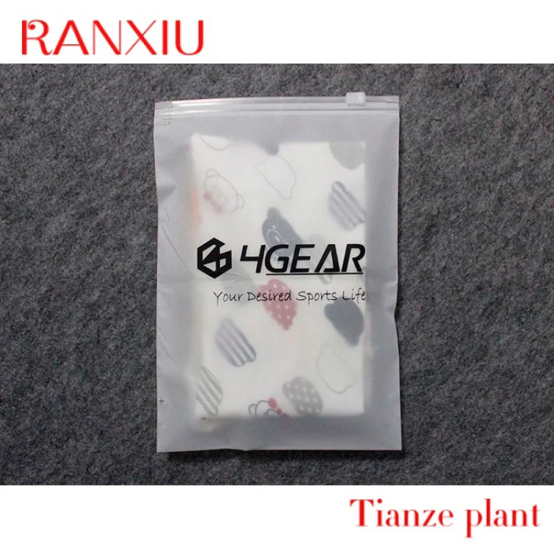 Printing Slide Matte/ Frosted Biodegradable Zipper Plastic Bag Clothing Tshirt Poly Zip Bag With Own