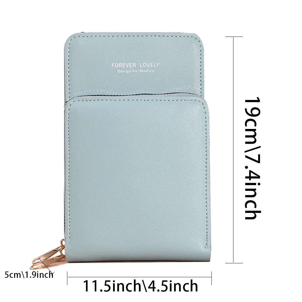 Touch Screen Mobile Phone Bag For iPhone Huawei Samsung Women PU Chain Messenger Shoulder Bags Flap Bag Mini Handbag Wallet