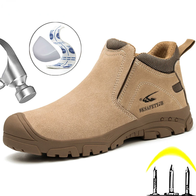 

Men's work boots, safety, high-quality insulation, welding shoes, puncture proof, fireproof, and non destructive industrial shoe