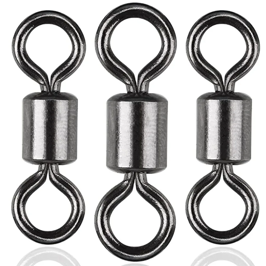 Stainless Steel Fishing Swivel, Mixed Sizes Connector, Ball Bearing Snap,  Rolling Swivels, 50 PCs/Lot