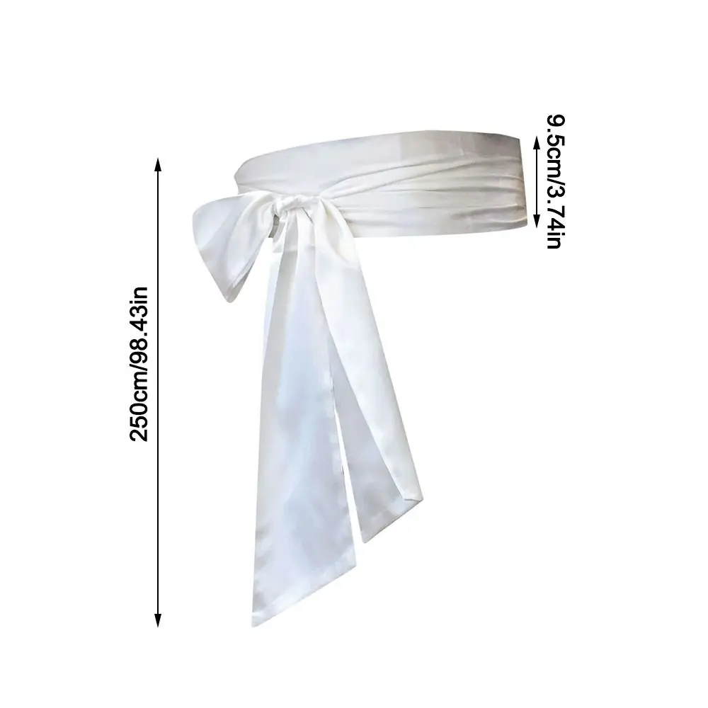 Satin Silk Bow Corset Waist Belt Decorative Wide Bowknot Fabric Ribbon Cummerbunds DIY Waist Cover For Women Lady Girl Bridal