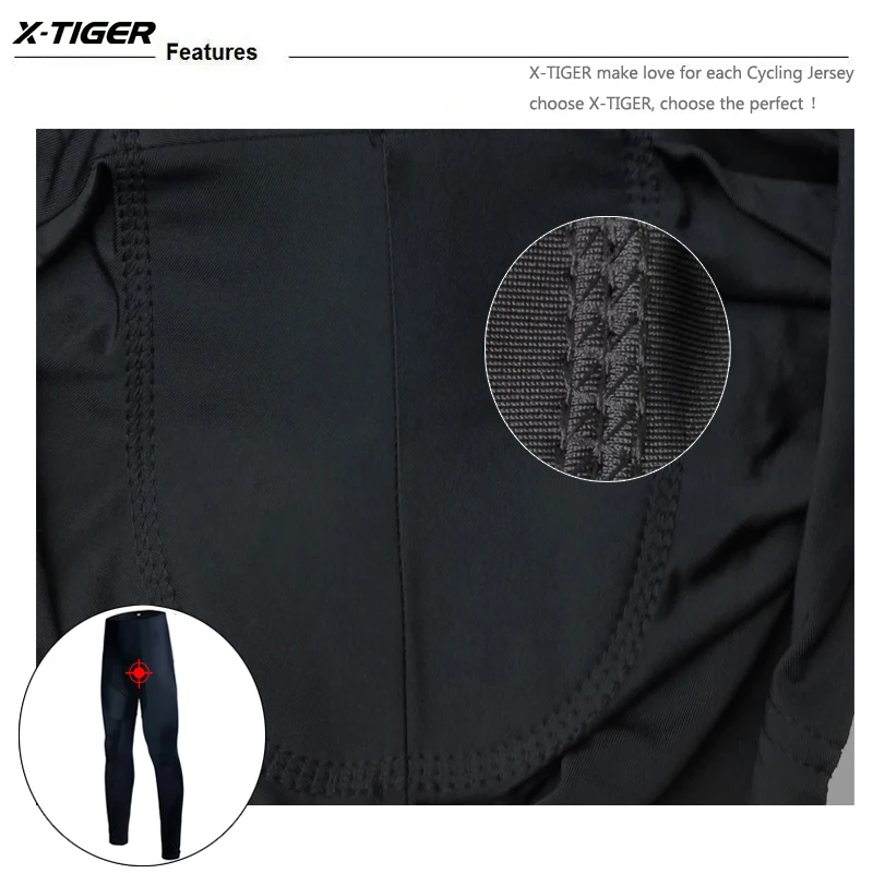 X-TIGER Mann Fahrrad hose Winter Thermo Mountainbike Hose Fahrrad Strumpfhose Coolmax 5d Gel Pad halten warme Hose – Detail 10