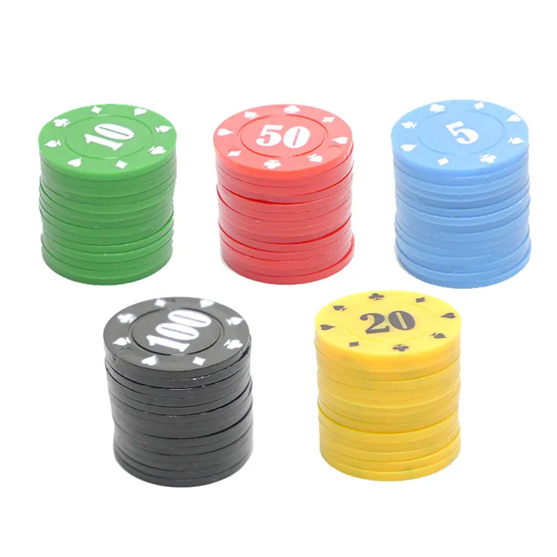 10 Pcs Bargaining Chips Plastic Poker Card Chips for Denomination Printed Number for Game Play, Learning Math Bingo Family Game